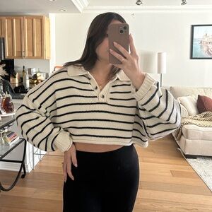 Striped cropped sweater